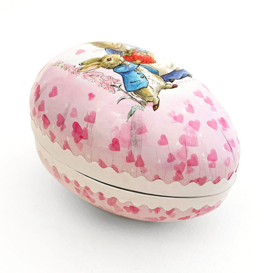 4-1/2" Peter Rabbit Strawberry Papier Mache Easter Egg Container ~ Germany